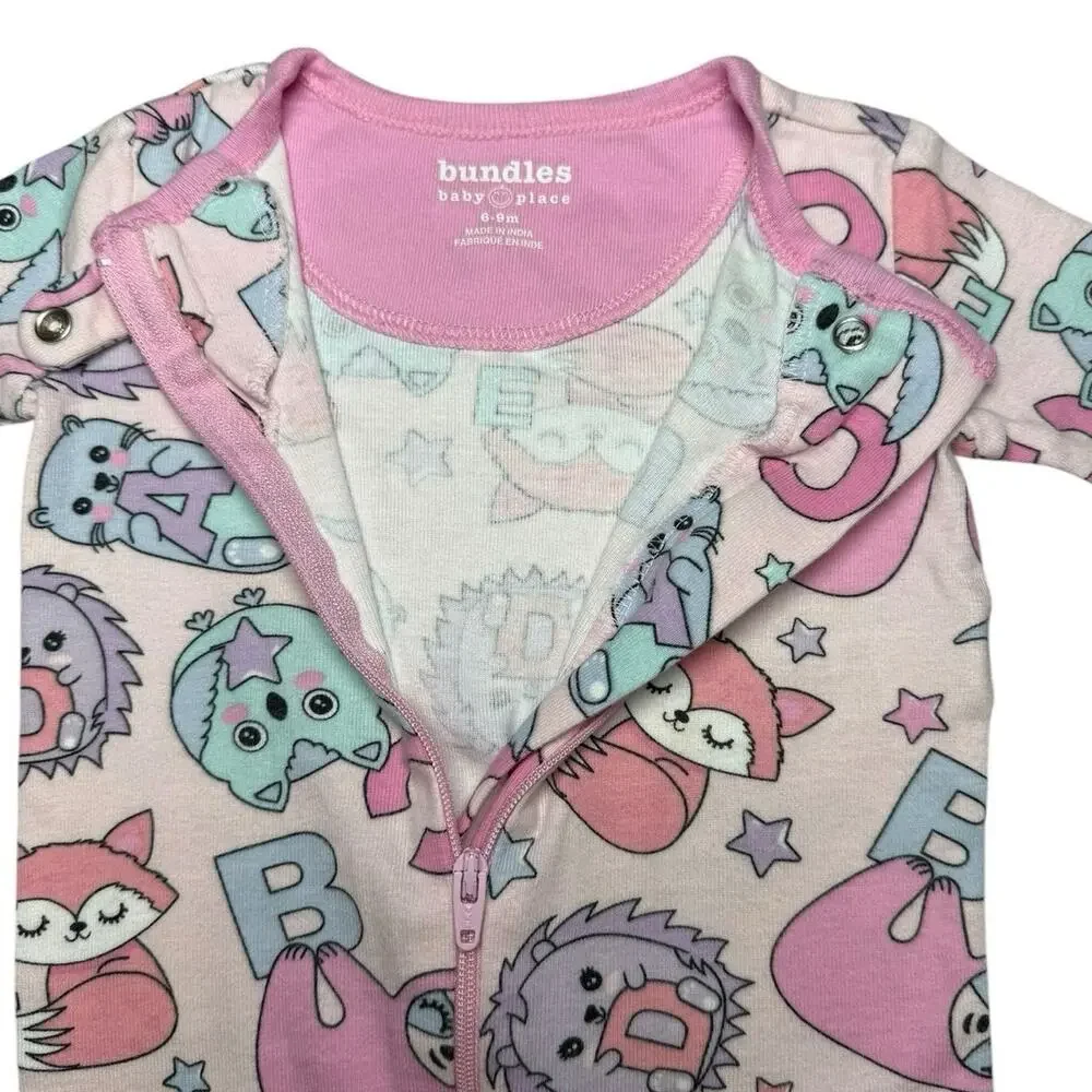 Bundles Baby Place Sleeper Pajamas Baby Girl Animals 6-9 Months